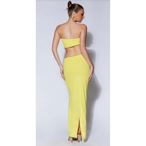 NWT Meshki Yellow Cut Out Dress - Picture 3 of 11